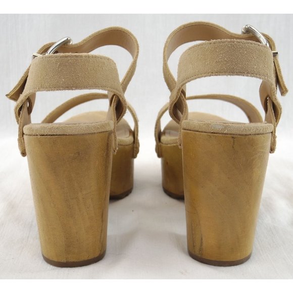 Schutz Suede Platform Sandals | Size 7.5, Tan, Heel - Picture 5 of 8